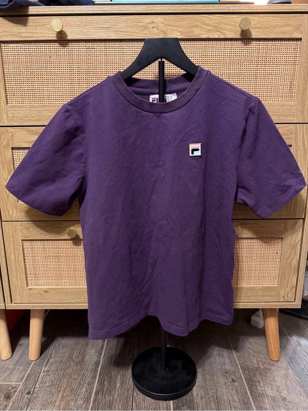 Fila Purple Short Sleeve Crewneck Tee with Small Logo Patch